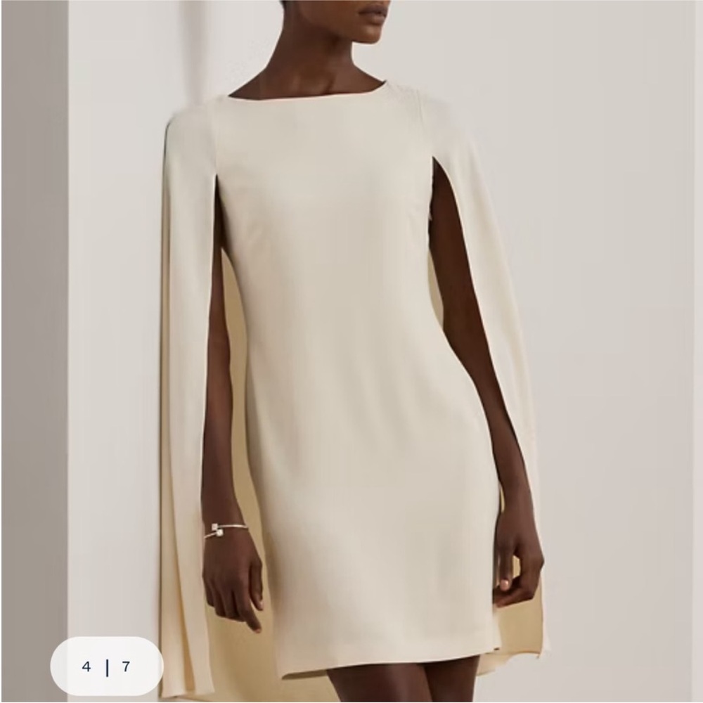 Ralph Lauren Cream Mini Cape Dress